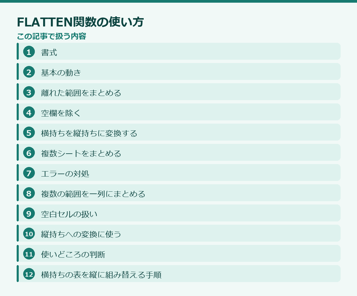 FLATTEN関数の使い方の記事構成図